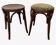 Paire de tabourets bas en bois courbé style "Thonet" vintage