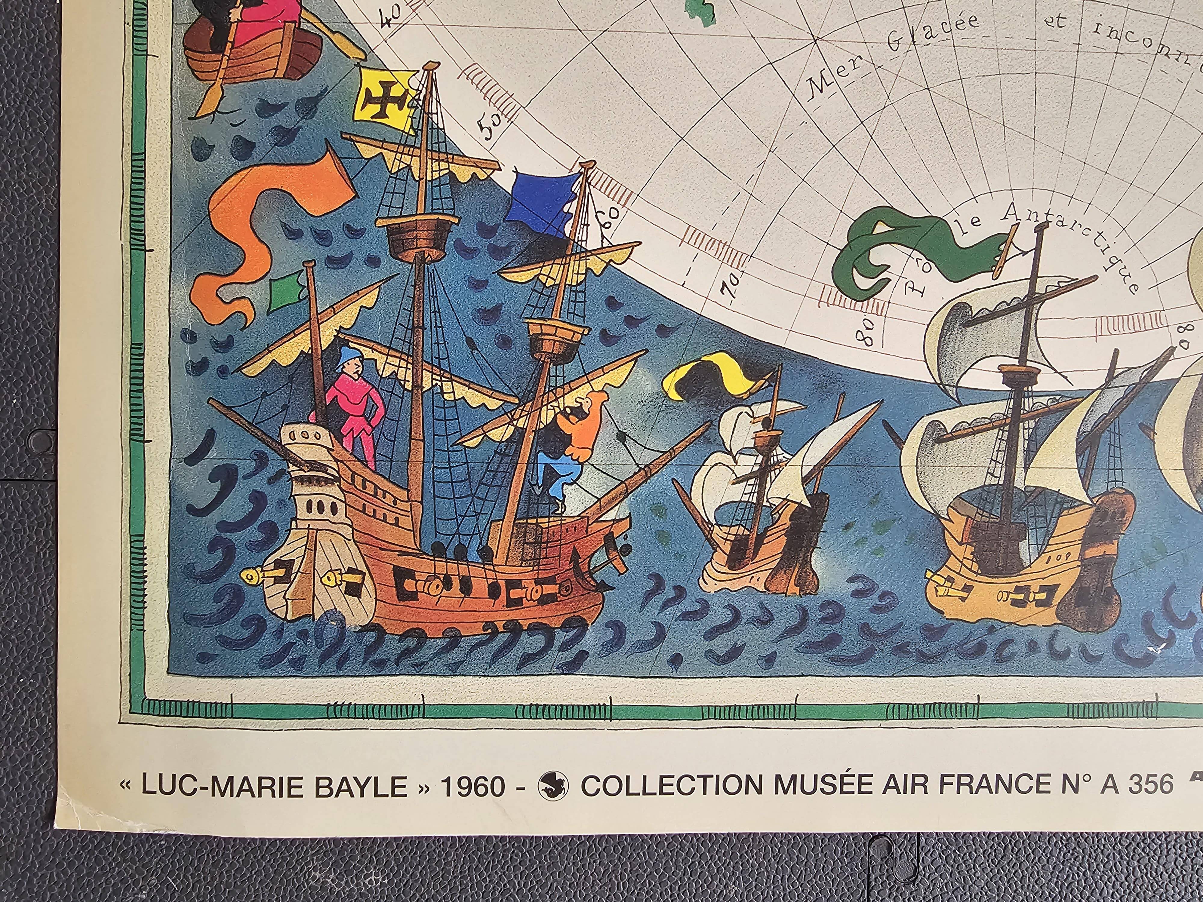 Air france poster - tai - planisphere map