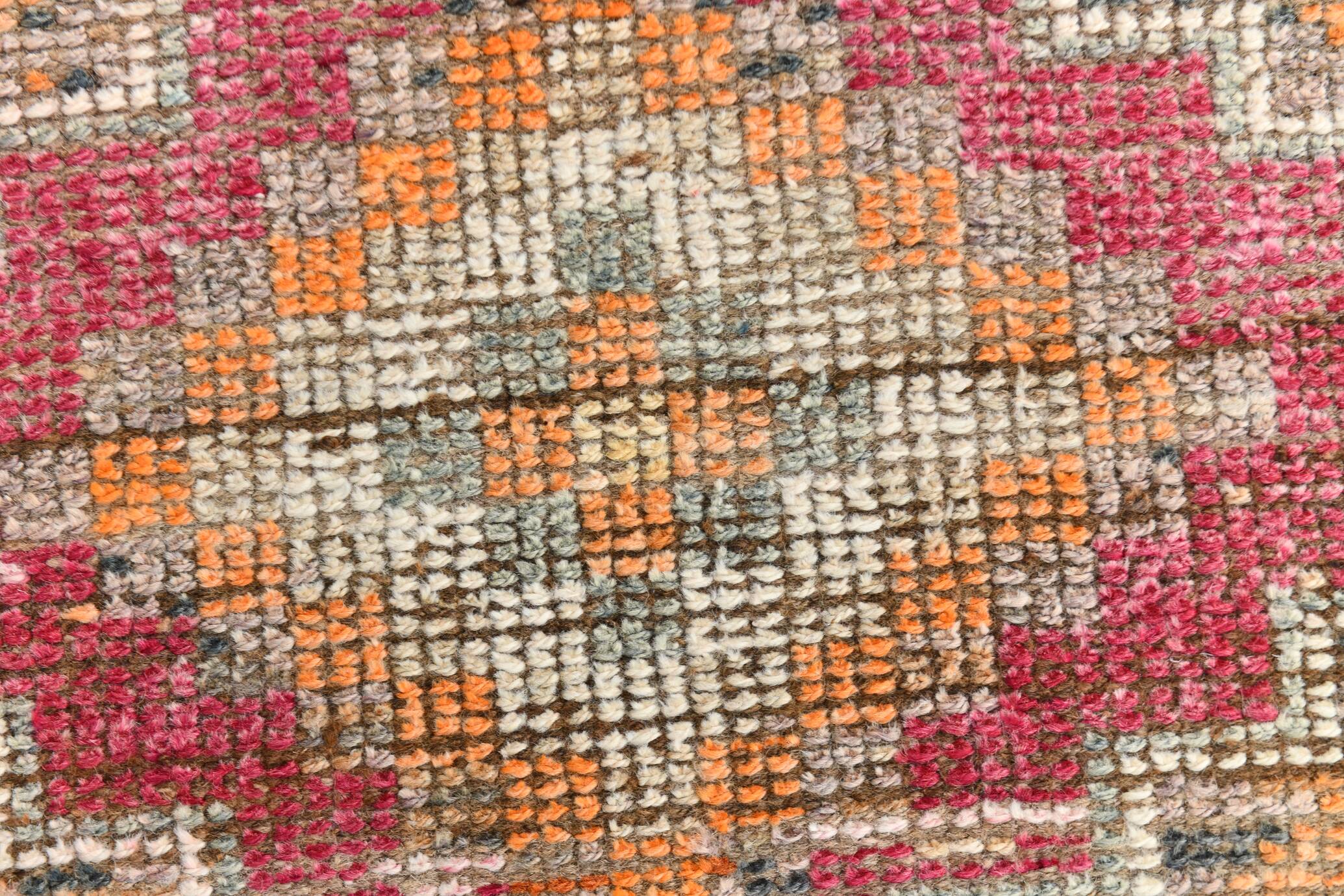3x12 Pale Orange & Pink Vintage Wool Runner Rug, 86x352Cm