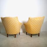 Pair of yellow vintage armchairs