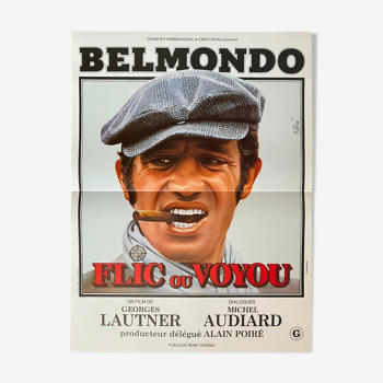 Original movie poster "Flic ou Voyou" Jean-Paul Belmondo 40x60cm 1979