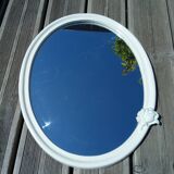 50x40 cm enamelled cast oval mirror