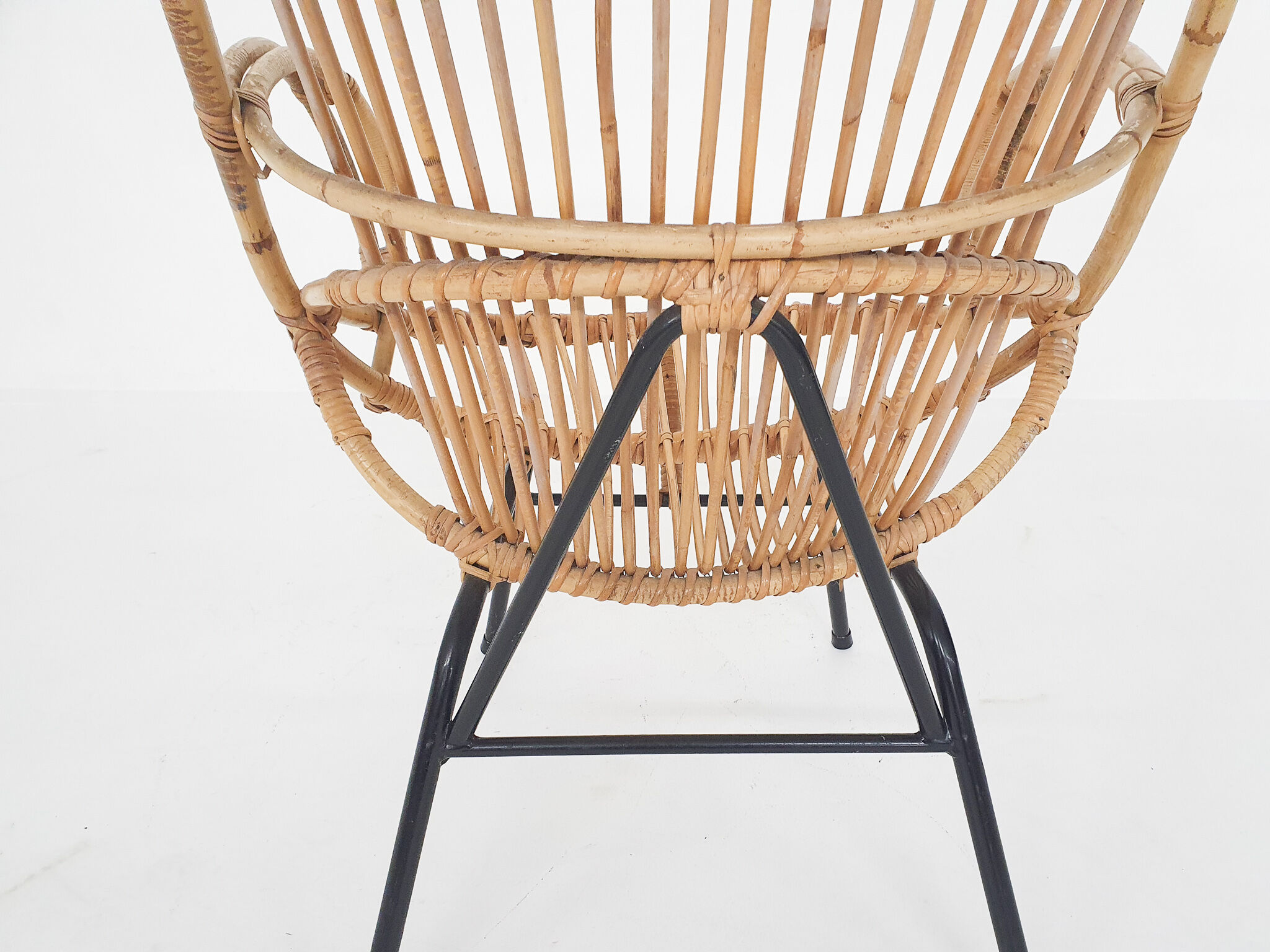 Rohe Noordwolde rattan lounge chair, The Netherlands 1950's