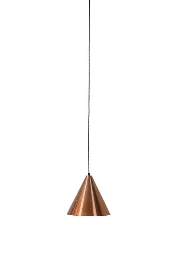 Mid-century cone pendant lamp / copper / aluminium / Danish modern design / 1960s