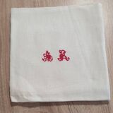Two sets of two antique napkins