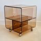 Cubic coffee table on casters in altuglas by Michel Dumas, France 1970