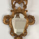 Miroir en bois doré style baroque Louis XIV, 39x67 cm