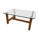 Table basse bois et verre fumé