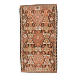 5x10 Pale Red & Brown Geometric Persian Kilim Rug, 170x310Cm
