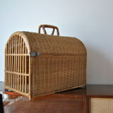 Wicker/rattan cat cage - 1970s