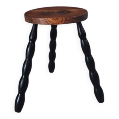 French Bobbin Tripod Stool, 1940s