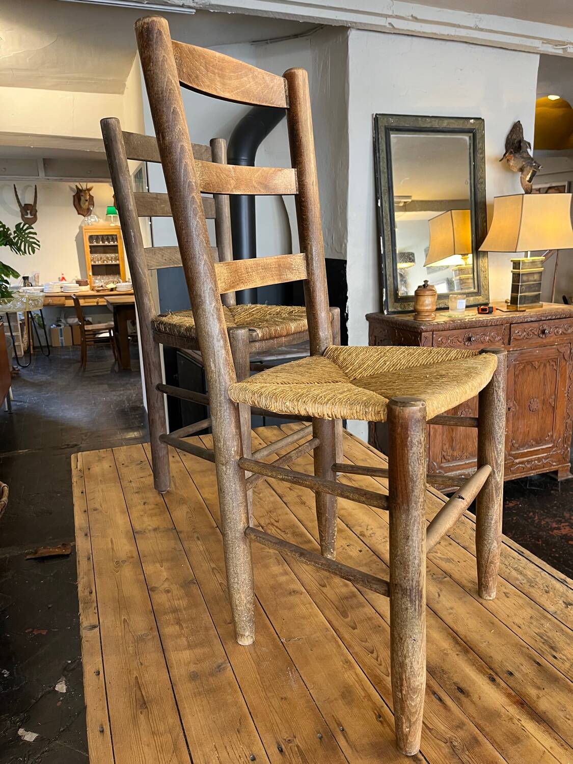 Lot of 6 straw chairs from the end of the 19th century