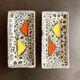 Empty pair ceramic lava pocket signed Luc Vallauris 1950