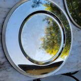 5 assiettes de présentation en métal argenté