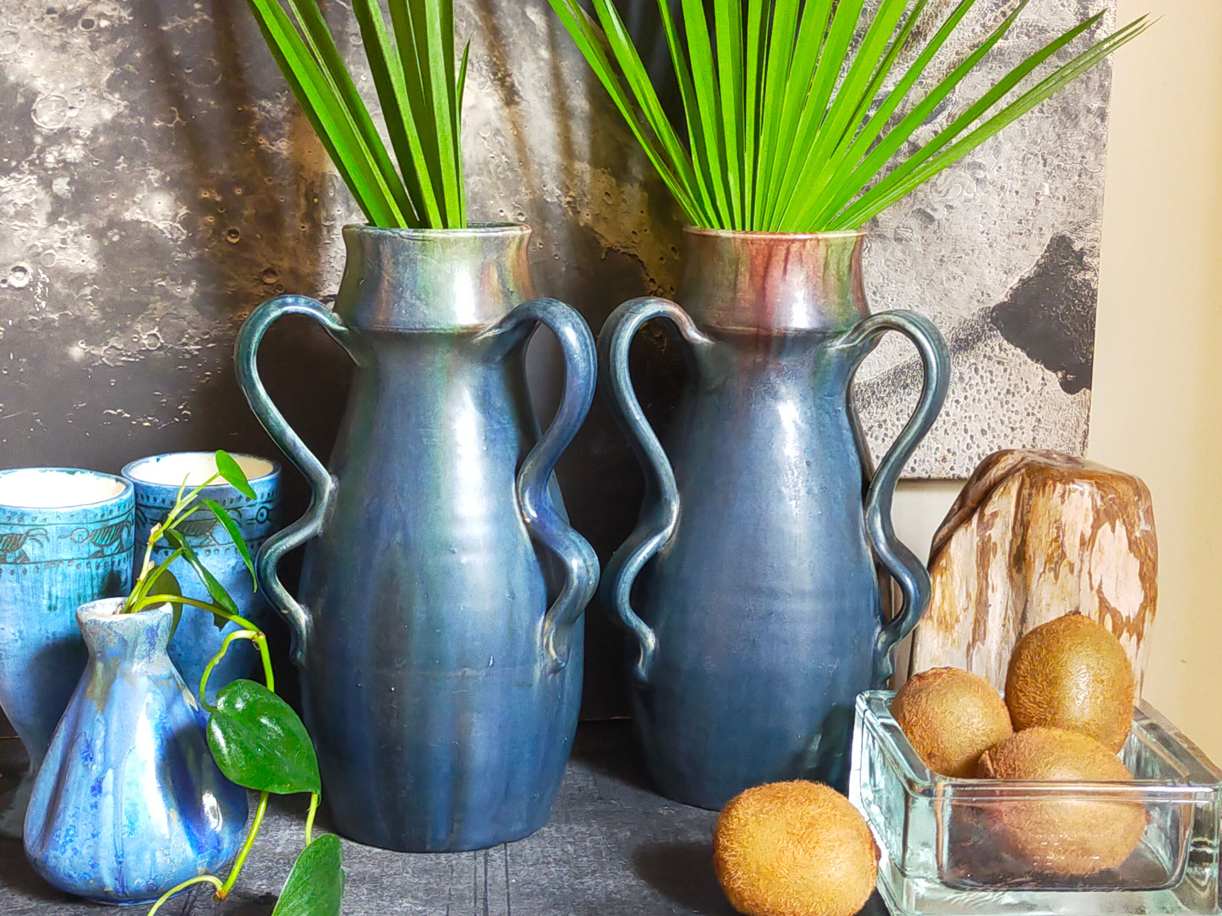 Duo of Flemish pottery of Charles and Auguste Maes early twentieth century