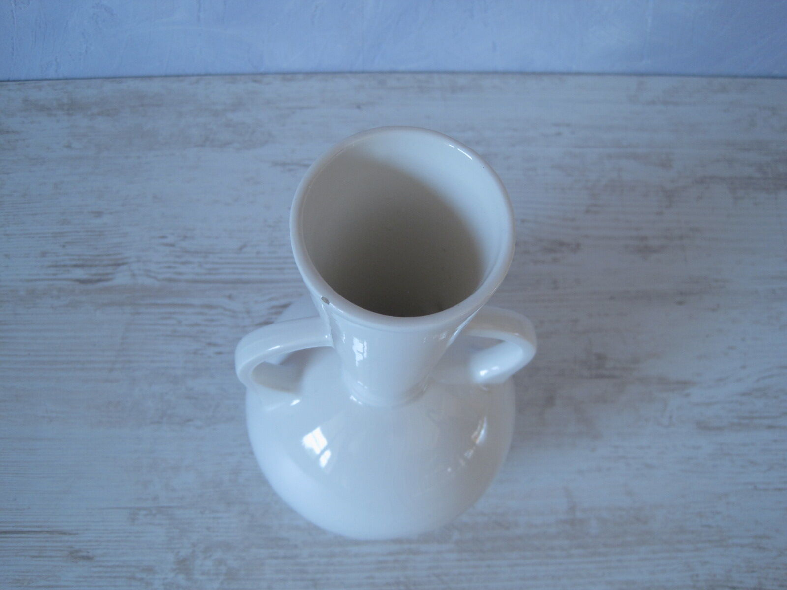 White glazed earthenware ceramics Design contemporary vase