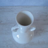 White glazed earthenware ceramics Design contemporary vase