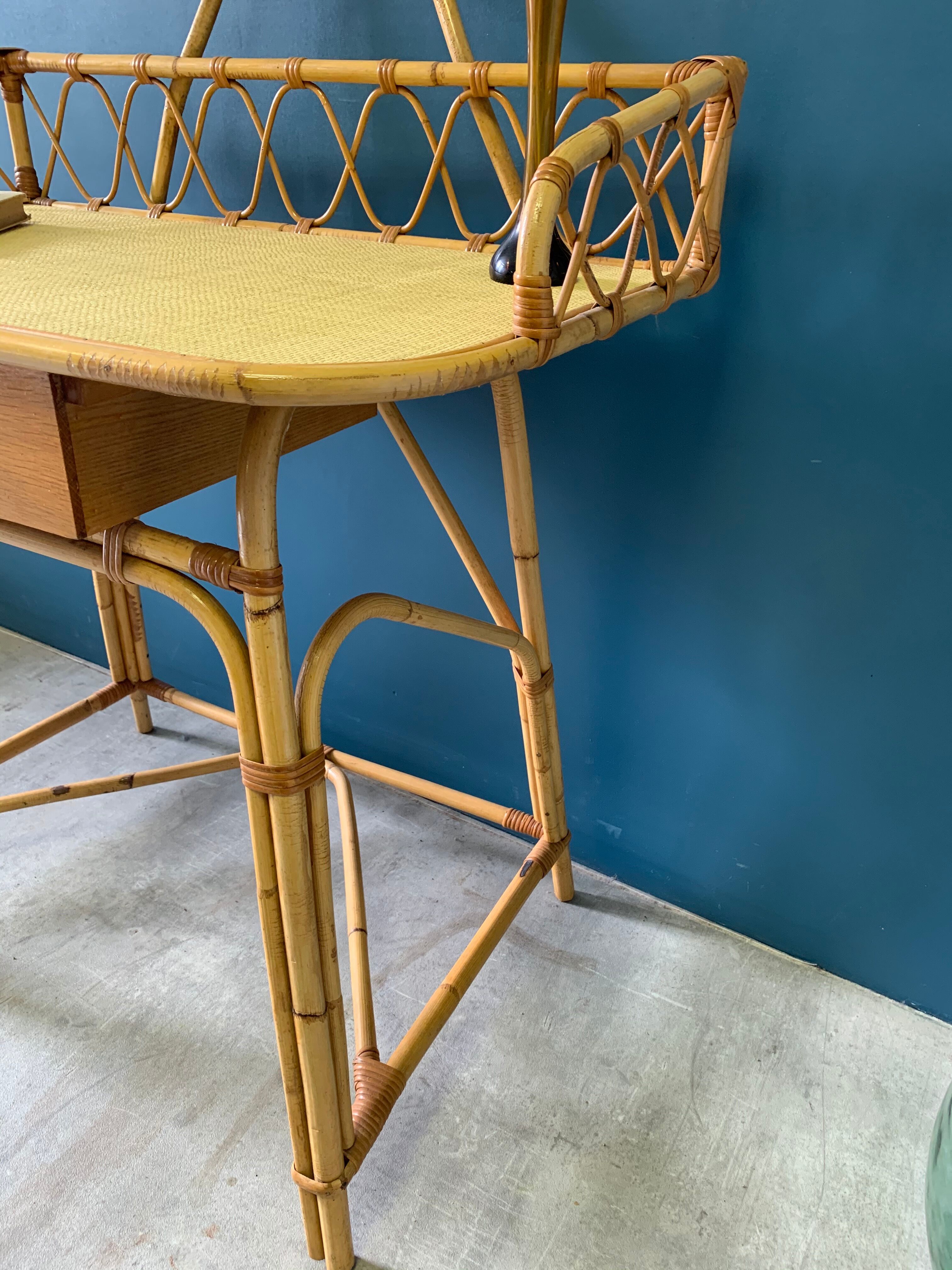 Rattan hairdresser and vintage wicker