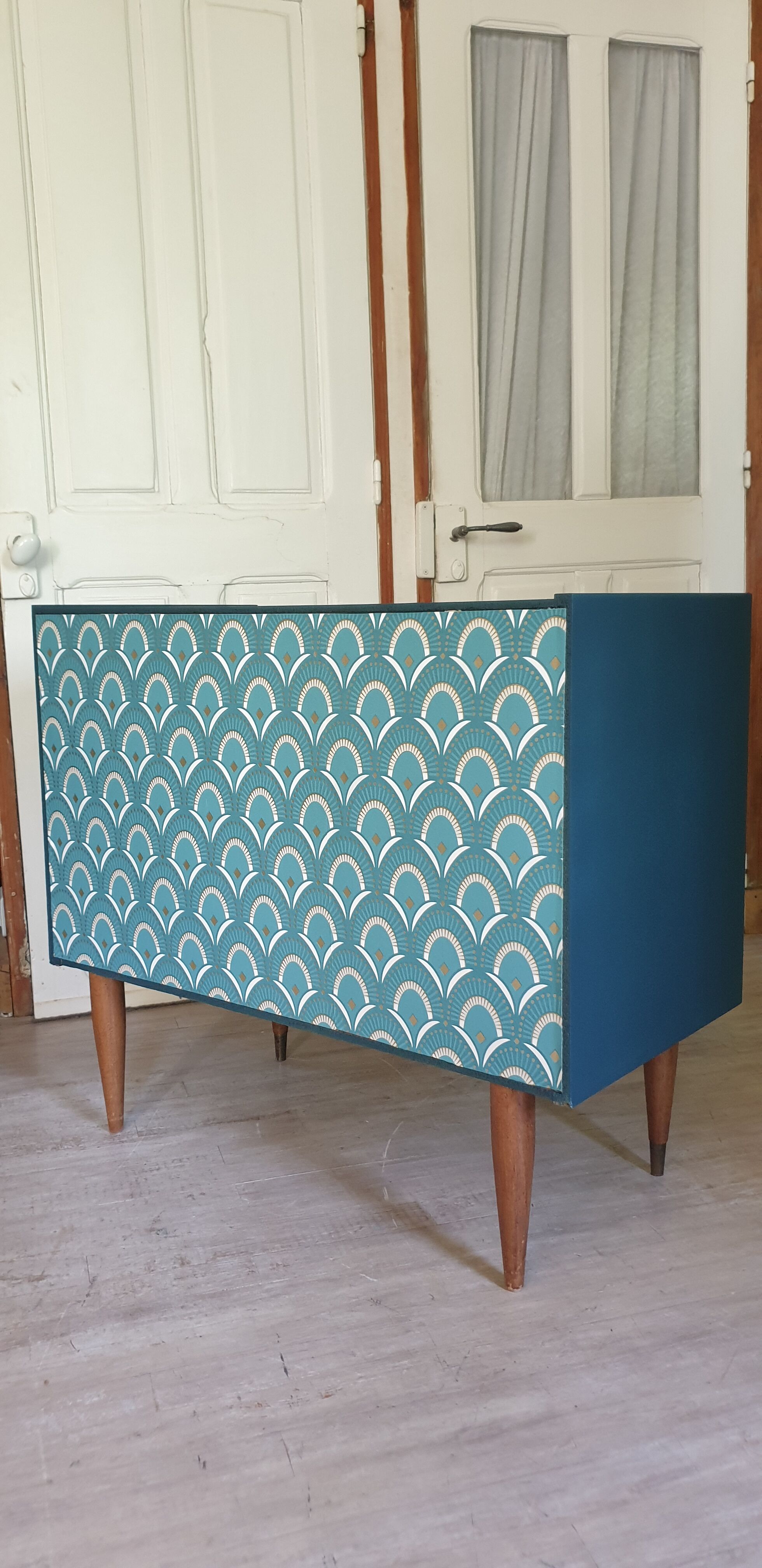 Blue vintage dresser