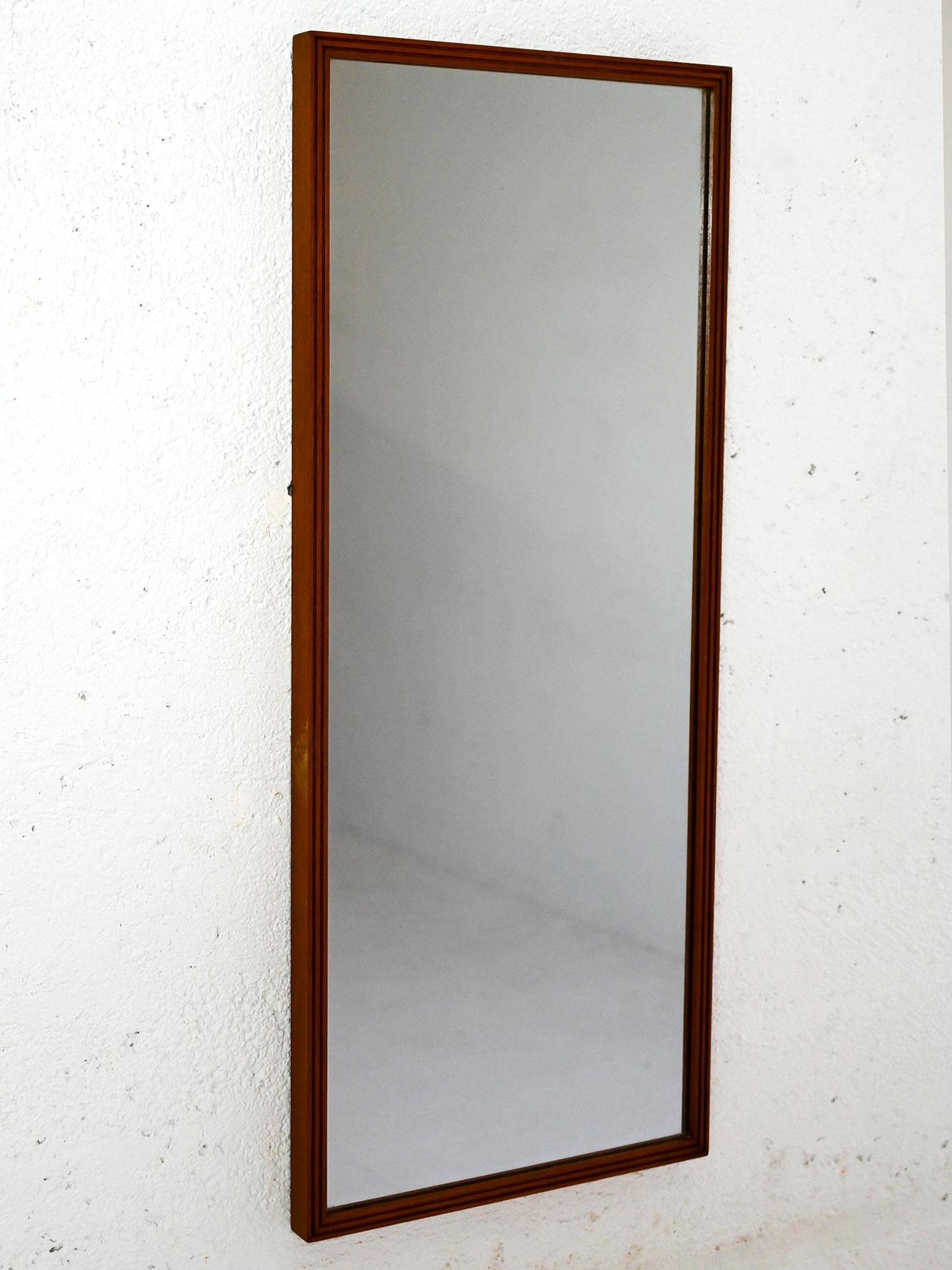 Miroir scandinave vintage en teck, années 1950