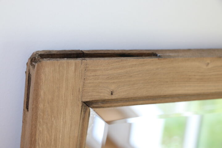 Miroir bois brut biseauté