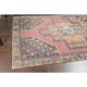 Vintage Turkish Oushak handmade wool cotton pink area rug 106x167