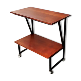 Vintage extra furniture 2 levels of teak on wheels