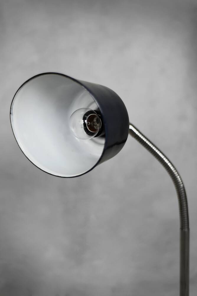 Industrial metal desk lamp, Poland circa 1950.