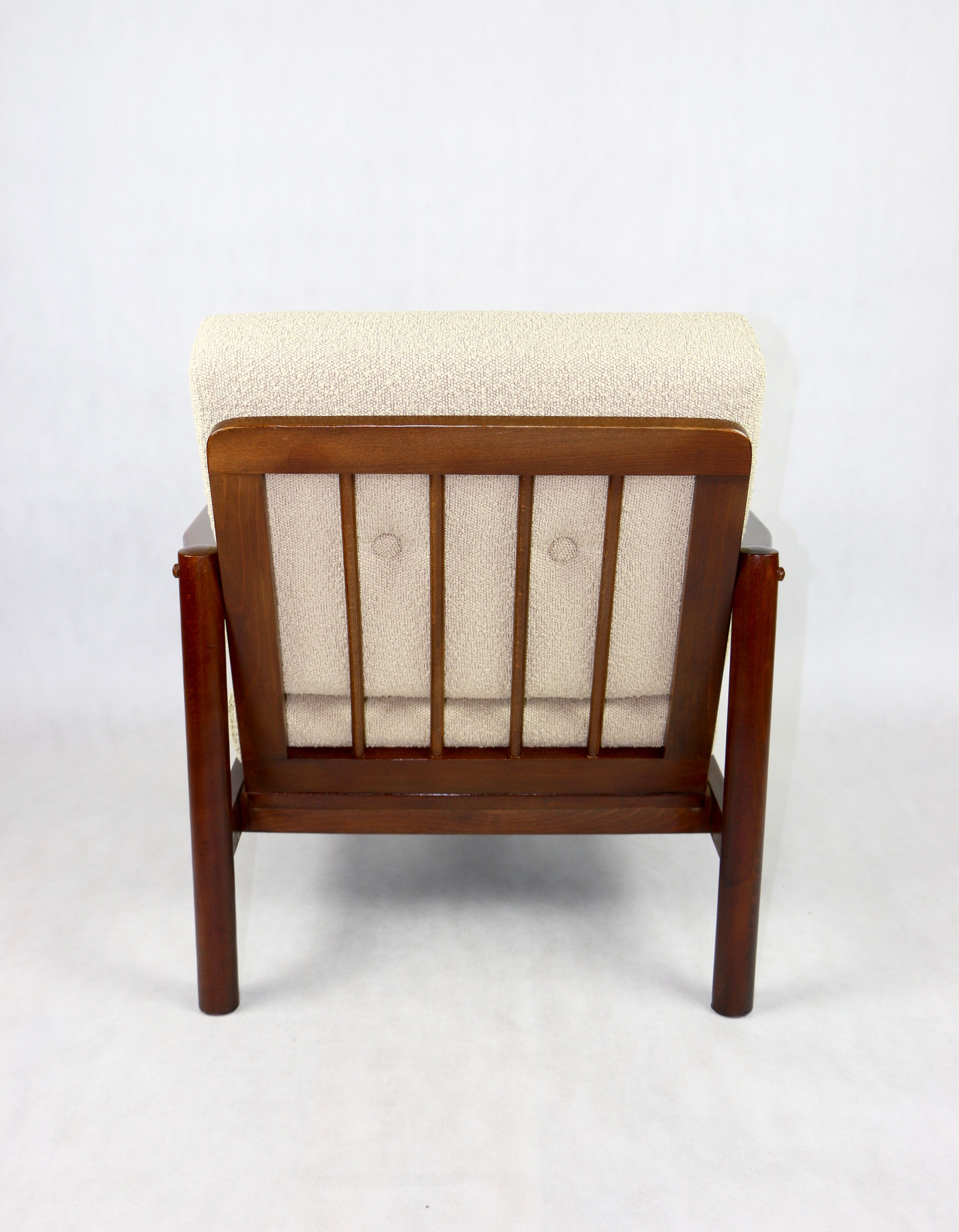 Beige boucle vintage armchair, 1970s