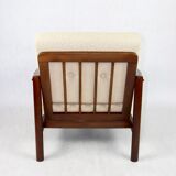 Beige boucle vintage armchair, 1970s