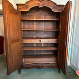 Carved walnut wardrobe – late 19th century Louis XV style