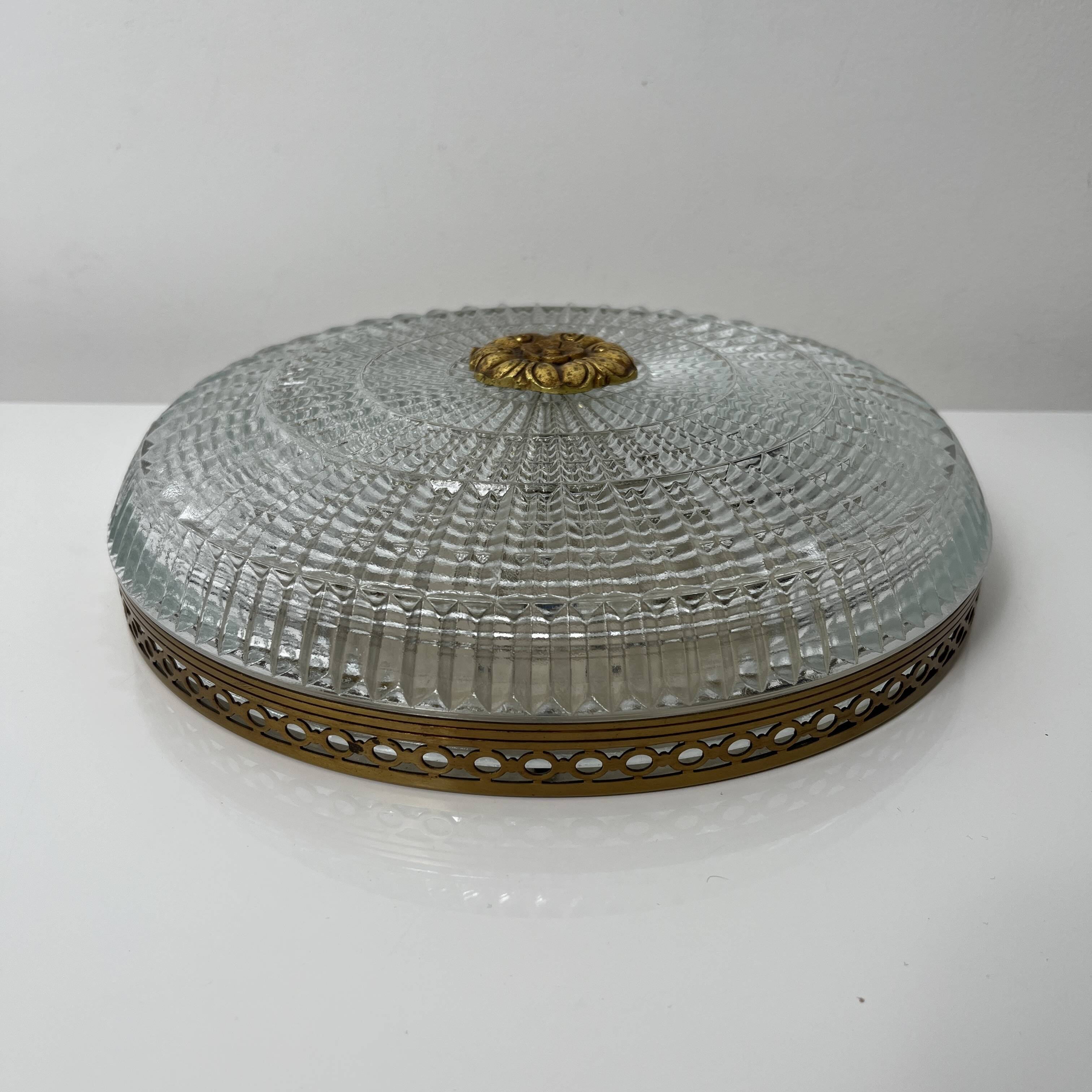 Lucien Gau Two-light gold/crystal ceiling light 680/25