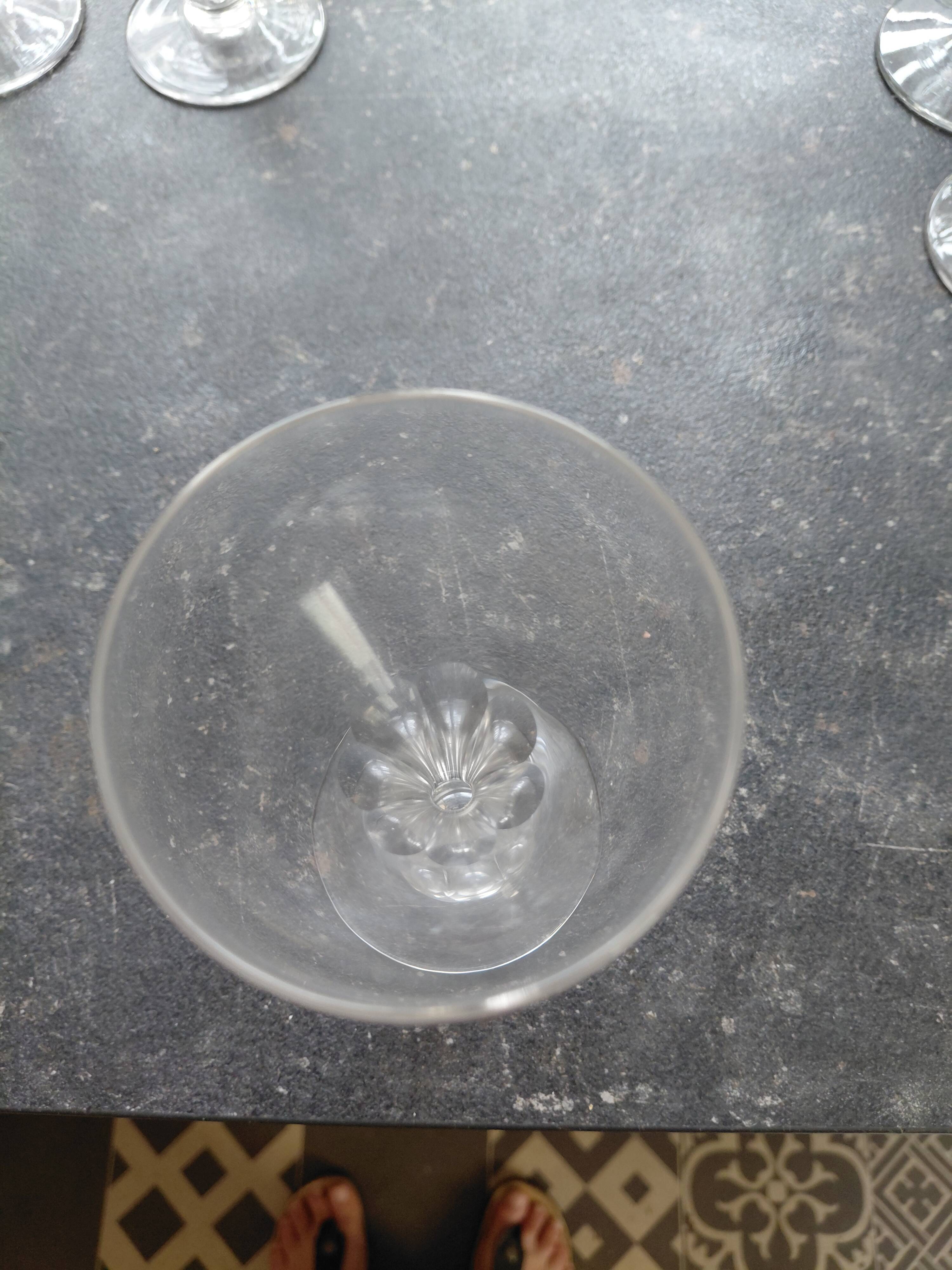 6 antique hollow stem champagne flutes