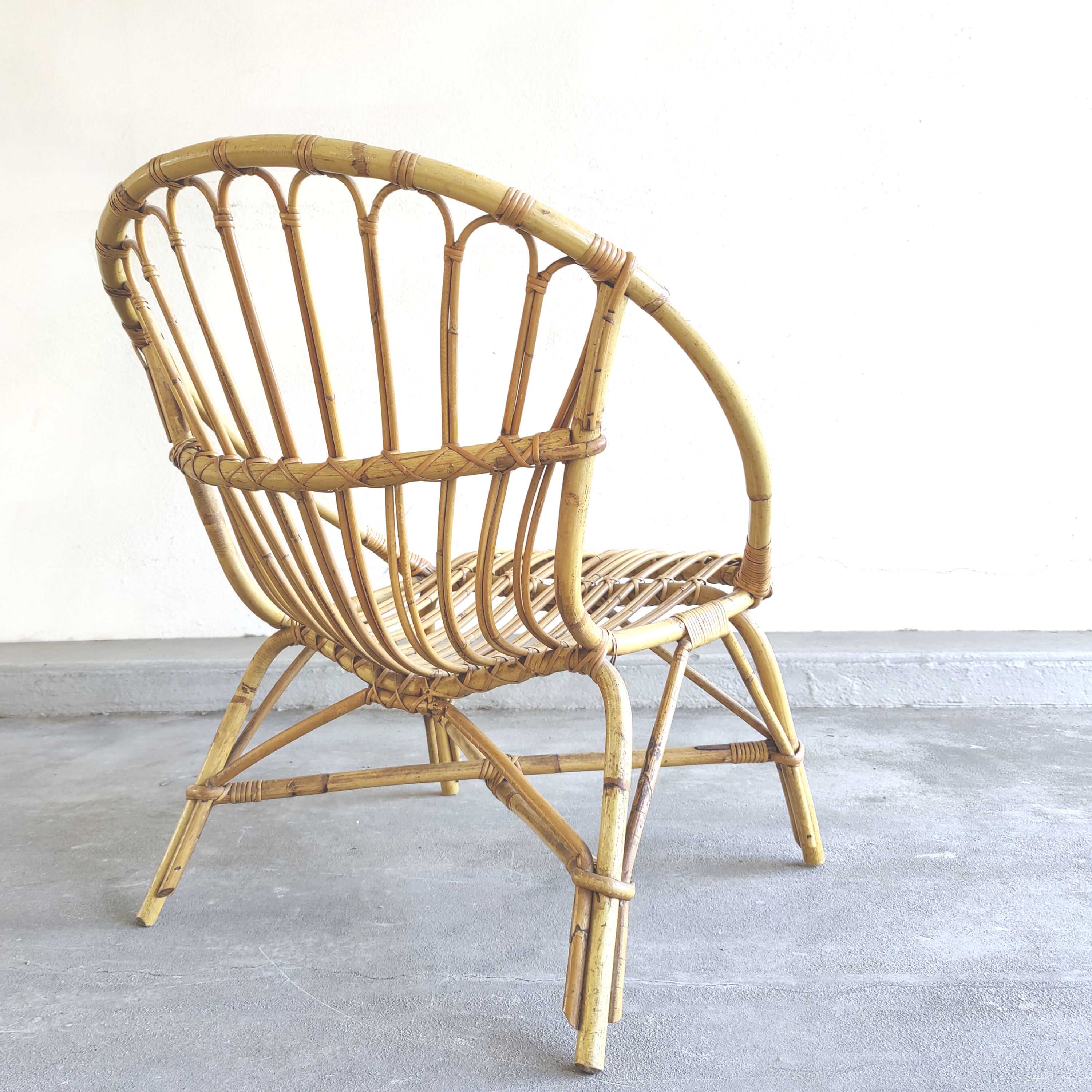 Vintage rattan armchair