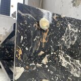 Italian 80s coffee table in marble and glass