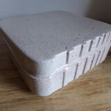 Square-shaped enamelled sandstone box