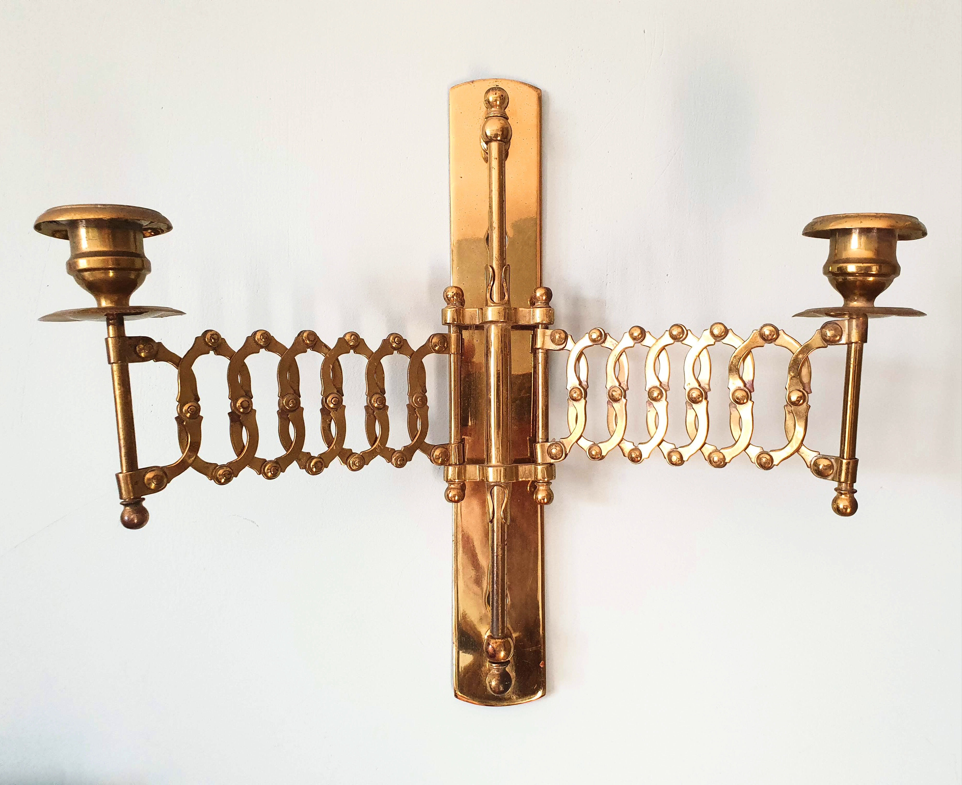Brass candle holder wall lamp