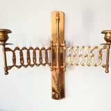Brass candle holder wall lamp