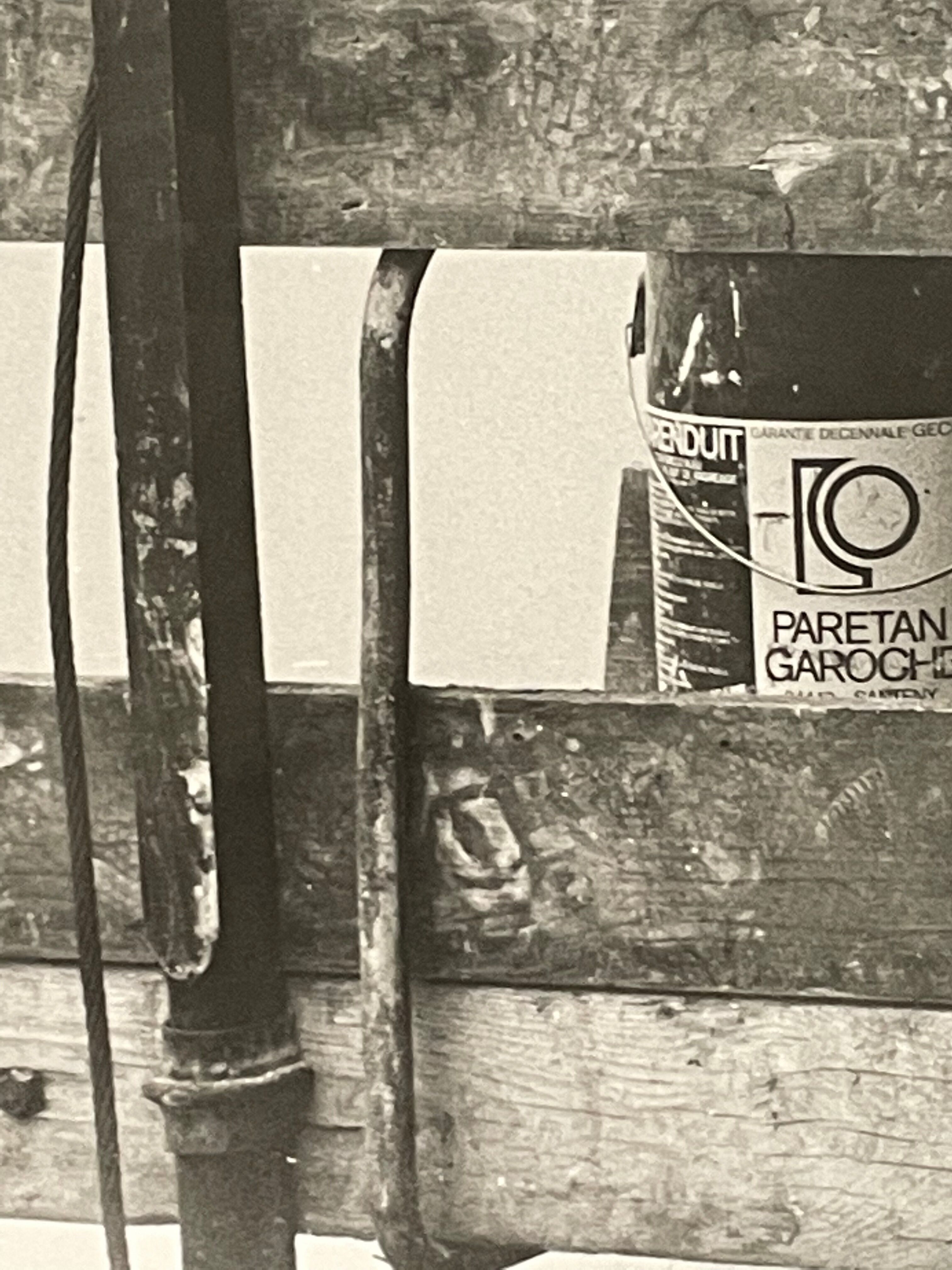 Photograph black and white silver print circa 1970 worker