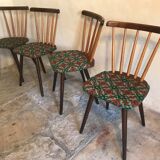 Set of 4 chairs inn 1960's bars and feet compass