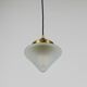 Up to 7 Art Deco brass pendant lights with conical glass shades, Vienna 1930s.