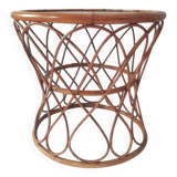 Table d'appoint en rotin, années 1970