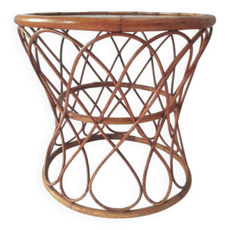 Table d'appoint en rotin, années 1970