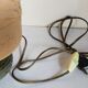 Lampe d'appoint vintage en grès émaillé, abat-jour herbier