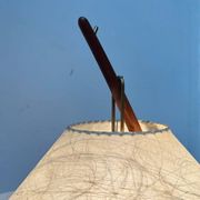 Dornstab table lamp in modern teak from the mid-century by A. Pöll for Kalmar, Vienna, 1950s.
