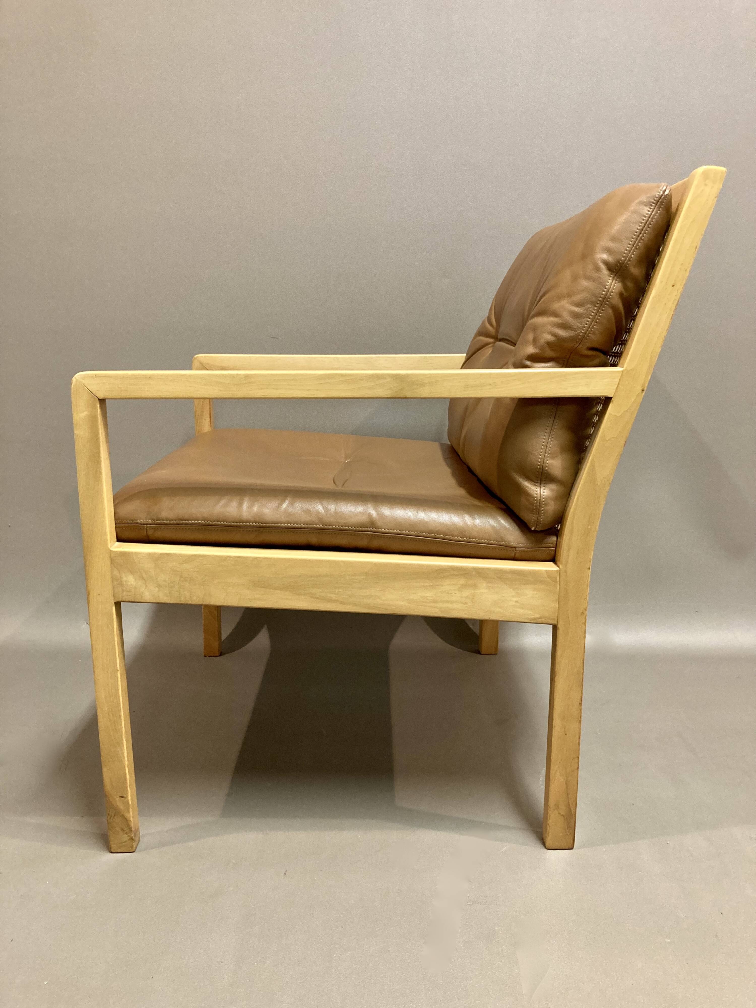 Leather armchair "Bernt Petersen" Scandinavian design 1960.