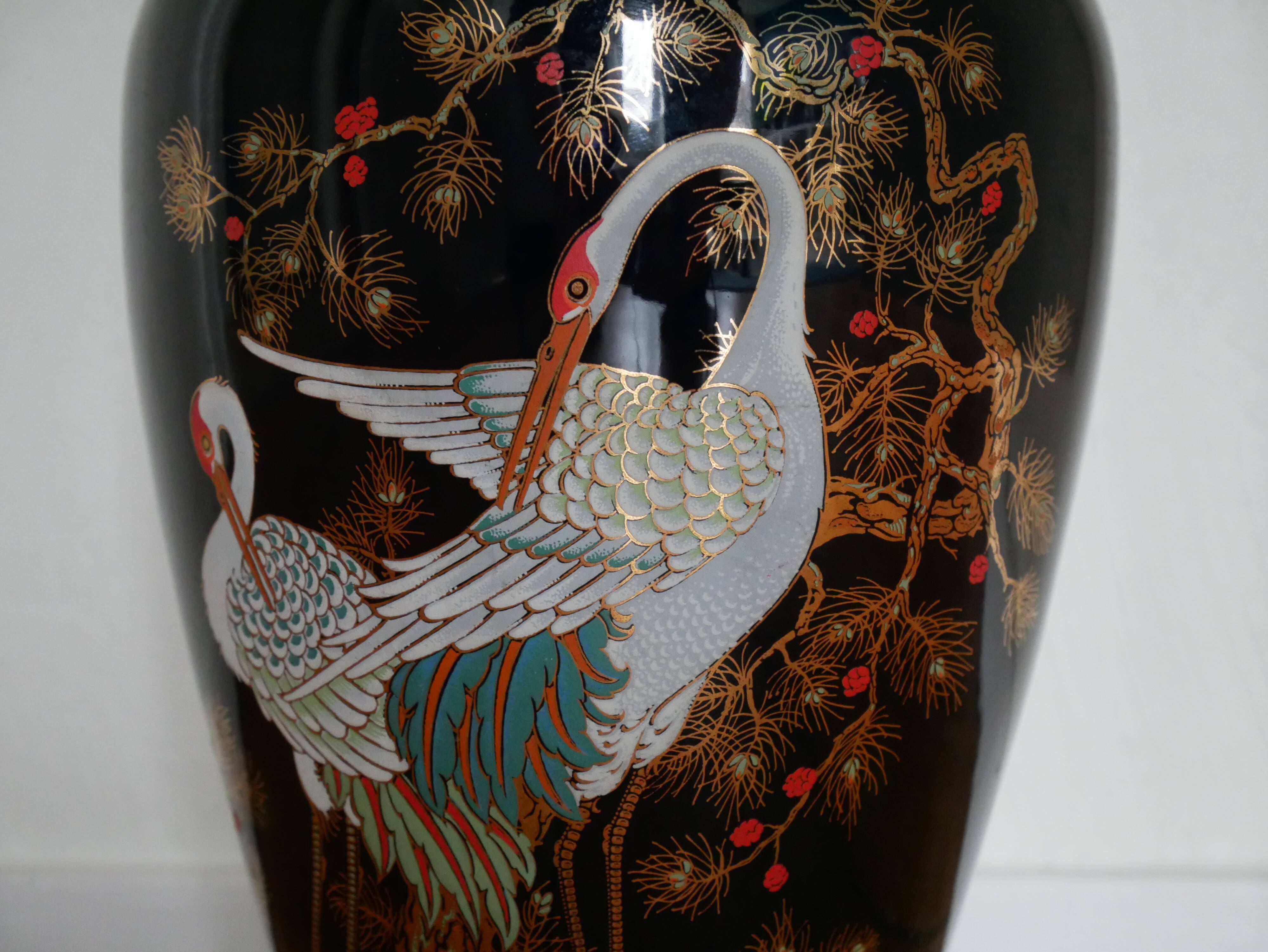 Heron decor vase