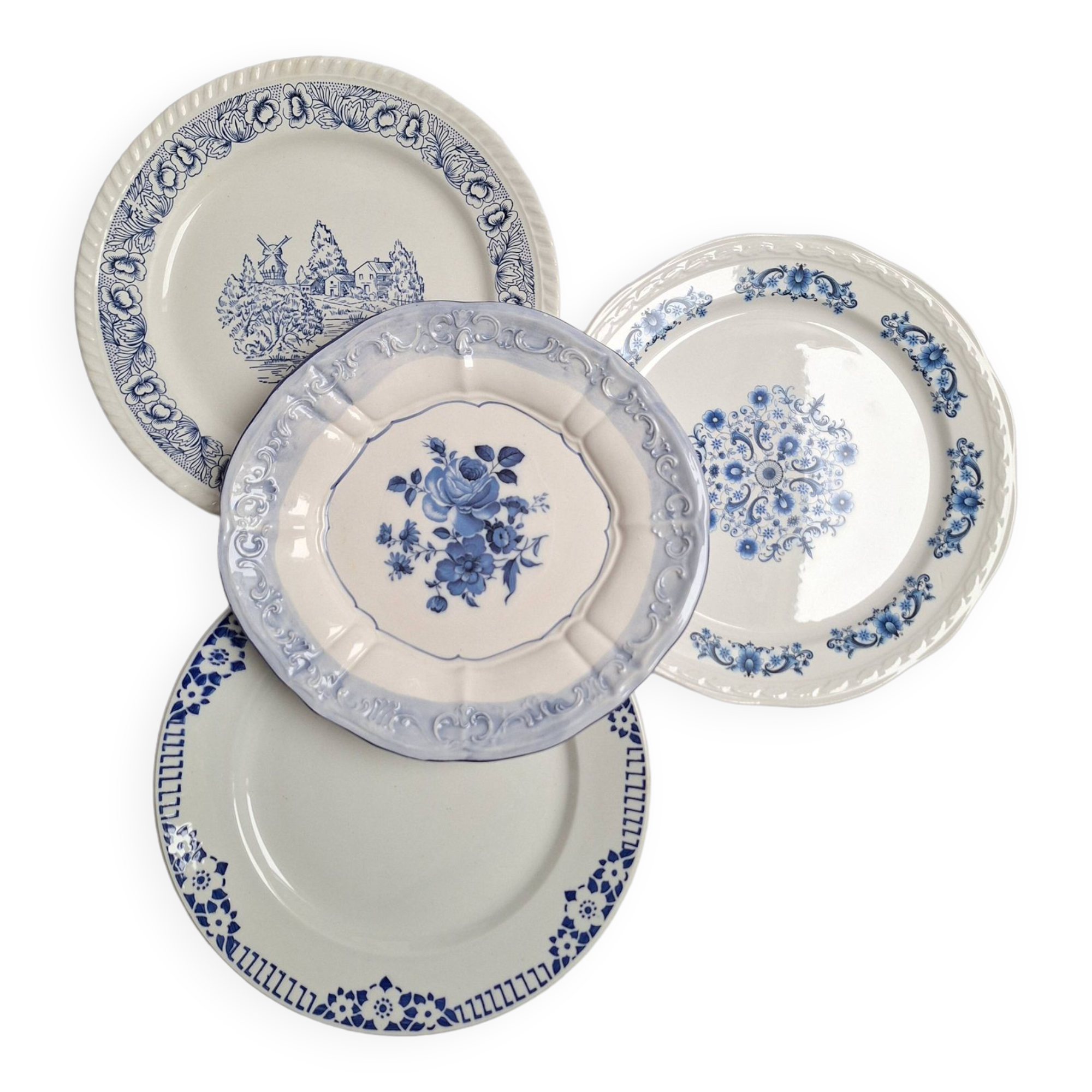 Vintage blue dinner plates