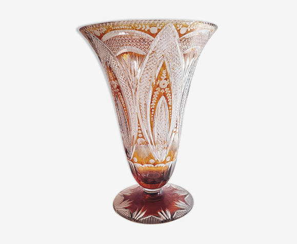 Bohemian glass vase. Czech Republic 1980s. | Selency