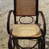 Rocking chair wood and canage seventies